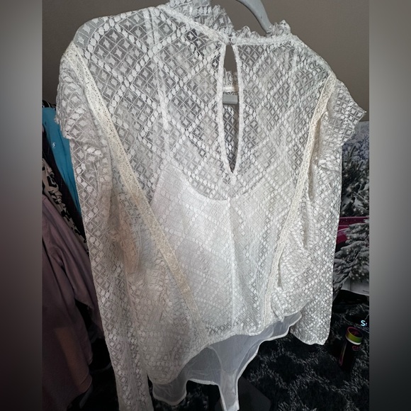 Free People Tops - Free People Goldie Bodysuit, Ivory, Size Large